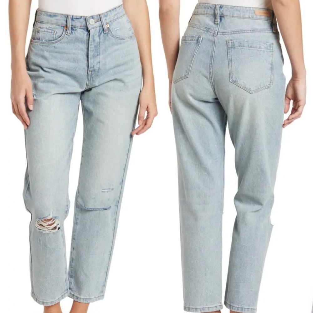 BLANCNYC The Madison Crop High Rise Distressed Crop Jeans Size 26